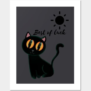 Cute black cat Posters and Art